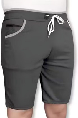 Tapicreation Solid Men Reversible Grey Basic Shorts
