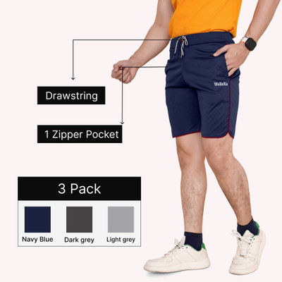 DARSHAN CREATION Solid Men Dark Grey, Silver, Dark Blue Regular Shorts