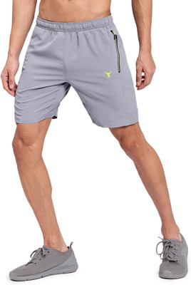 TECHNOSPORT Solid Men Grey Sports Shorts