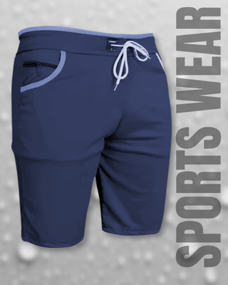 Venner Solid Men Blue Casual Shorts, Sports Shorts