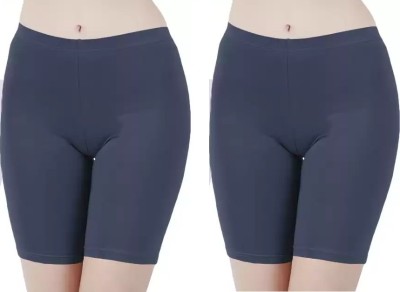 IKHLAS Solid Women Dark Blue Cycling Shorts