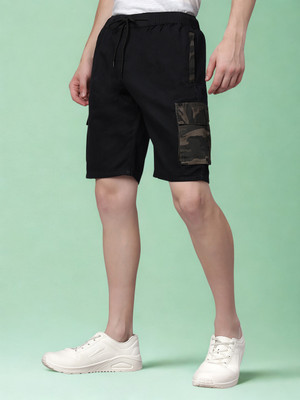 Ho Bindaass Military Camouflage Men Grey Cargo Shorts