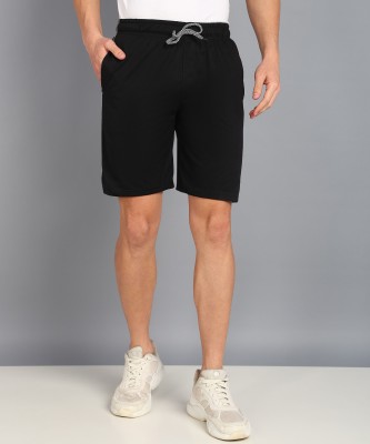 XFOX Solid Men Black Casual Shorts