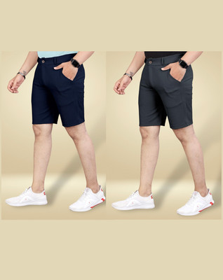 HHTRENDS Solid Men Reversible Grey, Black Basic Shorts