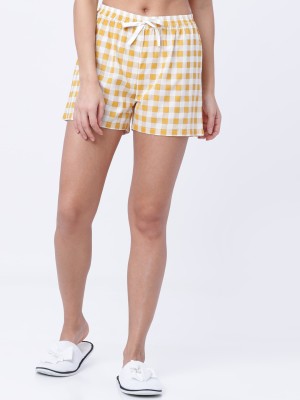 Tokyo Talkies Checkered Women Multicolor Night Shorts