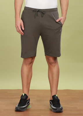 Force NXT Solid Men Grey Casual Shorts