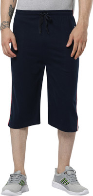 SURYA MAX Self Design Men Dark Blue Bermuda Shorts
