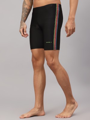 VECTOR X Printed Men Black Swim Shorts