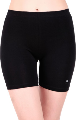 XJARVIS Solid Women Black Sports Shorts