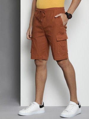 The Indian Garage Co. Solid Men Brown Cargo Shorts