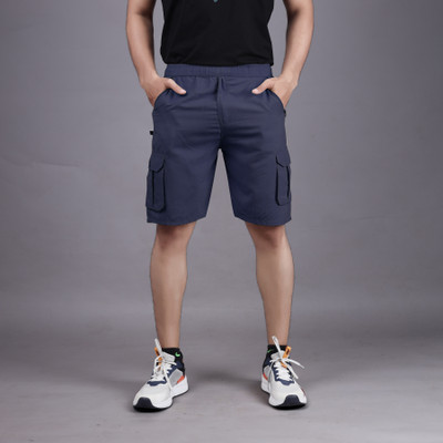 Sky Enterprise Solid Men Blue Basic Shorts