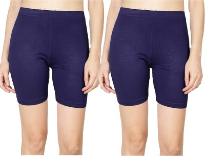 SHINE STAR Solid Women Blue Cycling Shorts