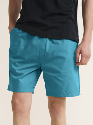 Damensch Solid Men Light Blue Casual Shorts