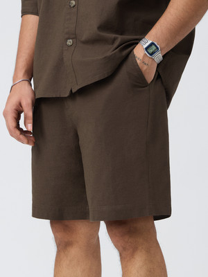 The Souled Store Solid Men Brown Bermuda Shorts