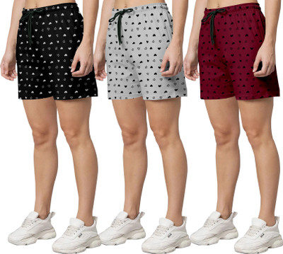 OINOZ Printed Women Multicolor Regular Shorts