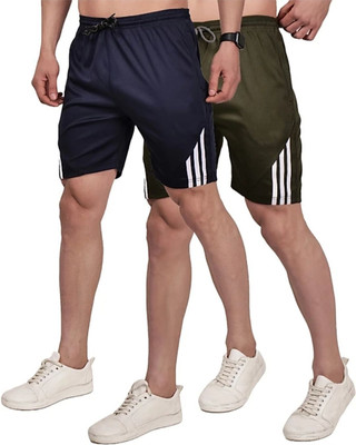 DINSHA Solid Men Blue, Green Regular Shorts