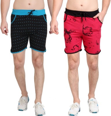 3SIX5 Printed Men Black, Pink Sports Shorts