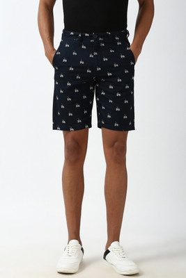 PETER ENGLAND Printed Men Blue Regular Shorts