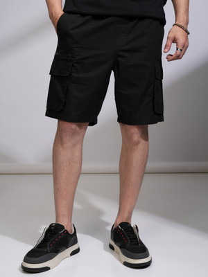 HIGHLANDER Solid Men Black Cargo Shorts