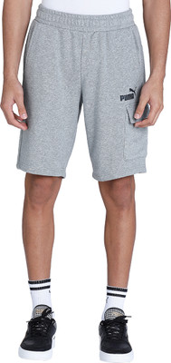 PUMA Solid Men Grey Sports Shorts
