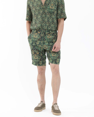 RARE RABBIT Printed Men Green Casual Shorts