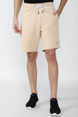 VAN HEUSEN Solid, Color Block Men Beige Regular Shorts