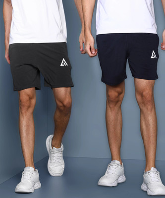 Adrenex Solid Men Grey Basic Shorts
