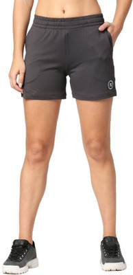 Laasa Sports Solid Women Grey Sports Shorts