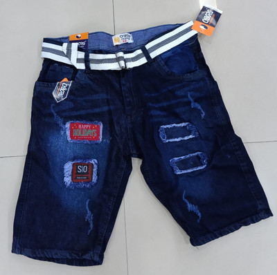 PHYASANA Embellished Men Denim Blue Denim Shorts