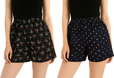 YUALIN CREATION Printed Women Multicolor Casual Shorts