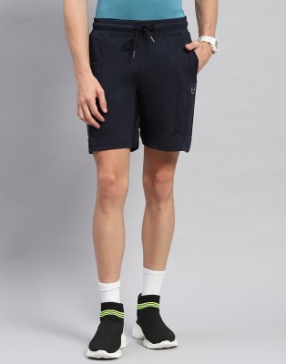 MONTE CARLO Solid Men Dark Blue Bermuda Shorts