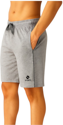 Aargee Solid Men Grey Regular Shorts
