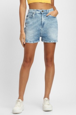 FOREVER 21 Solid Women Blue Denim Shorts