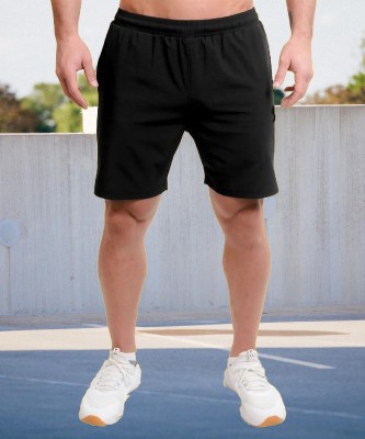 ELABOT Solid Men Black Beach Shorts