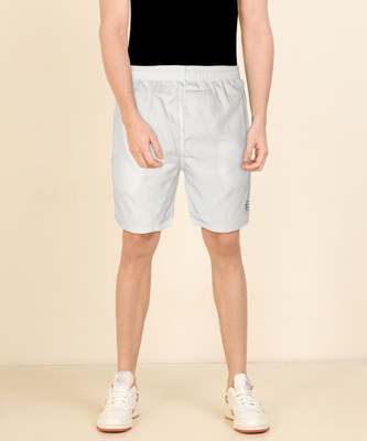 Evoque Solid Men White Regular Shorts