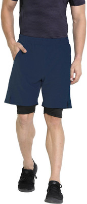 CHKOKKO Solid Men Blue Running Shorts