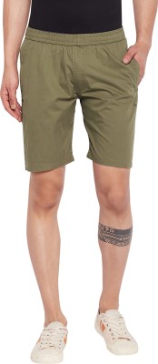 OKANE Solid Men Green Basic Shorts