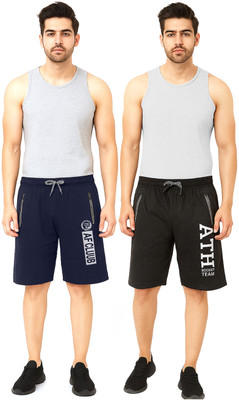 SF CREATIONS Solid Men Dark Blue, Dark Grey Casual Shorts