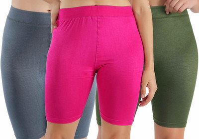 Florafit Solid Women Multicolor Cycling Shorts