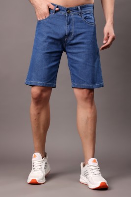 ZAYSH Solid Men Denim Blue Denim Shorts