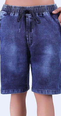 24 Street Solid Men Light Blue Casual Shorts