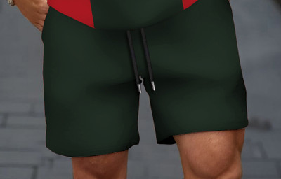 IMPST Solid Men Dark Green Regular Shorts