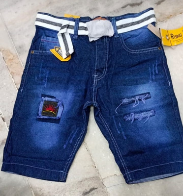 Hunchmann Embellished Men Denim Blue Denim Shorts