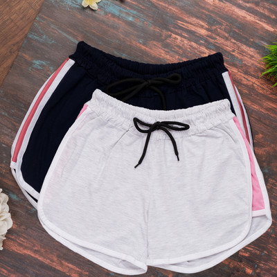 POWERmerc Color Block Women Multicolor Casual Shorts
