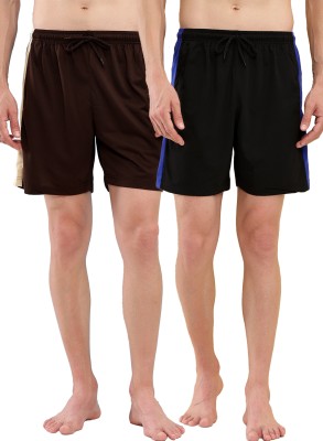 TT Solid Men Black, Brown Bermuda Shorts