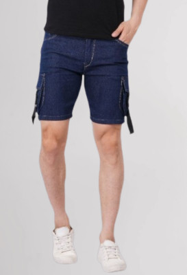 METRONAUT Solid Men Denim Dark Blue Denim Shorts