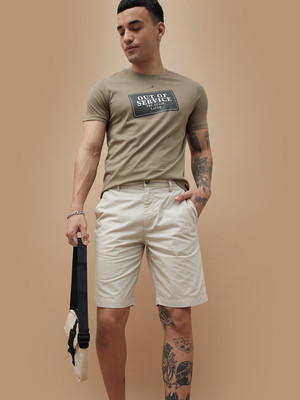 Fame Forever by Lifestyle Solid Men Beige Regular Shorts