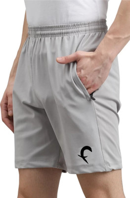 Sarahna Solid Men Grey Sports Shorts