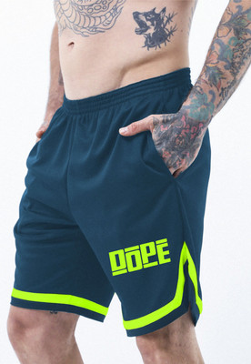 LOTHRIC Printed Men Blue Gym Shorts