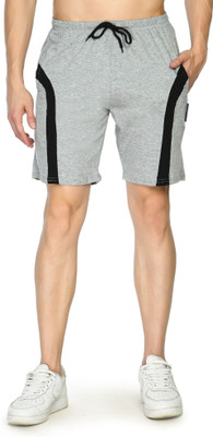 Indestar Color Block Men Grey Bermuda Shorts